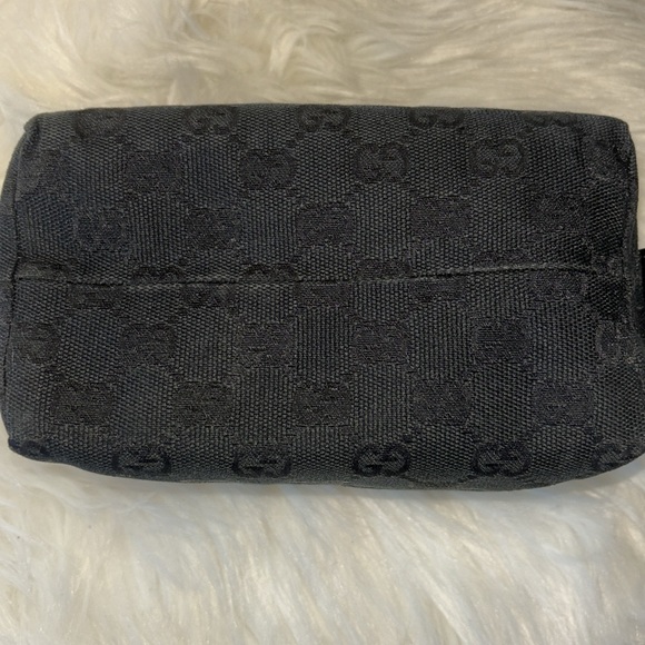AUTHENTIC GUCCI BLACK MONOGRAM POUCH - Picture 6 of 11